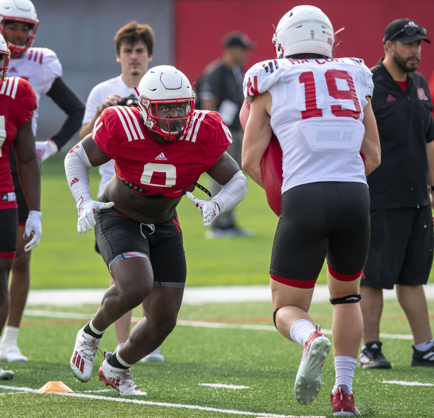 NU football practice, 8.4